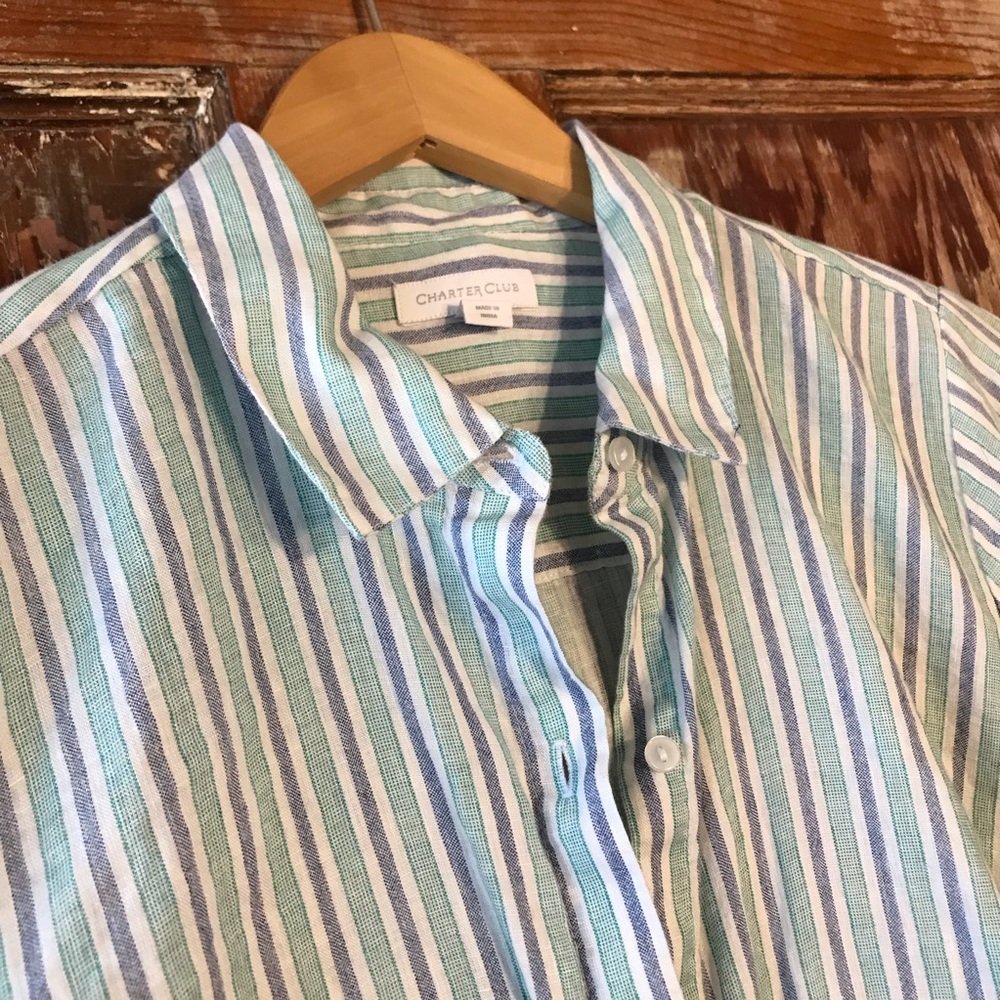 100% linen Charter Club button down